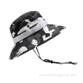 Aangepaste opvouwbare borduurlogo camouflage viskappen